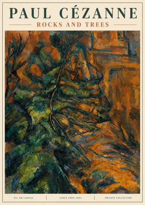 Paul Cézanne Rocks and Trees IV No4 - Poster
