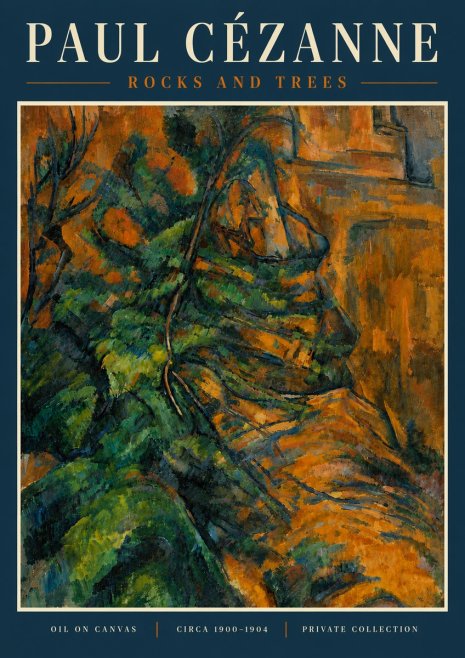 Paul Cézanne Rocks and Trees IV No6 - Poster